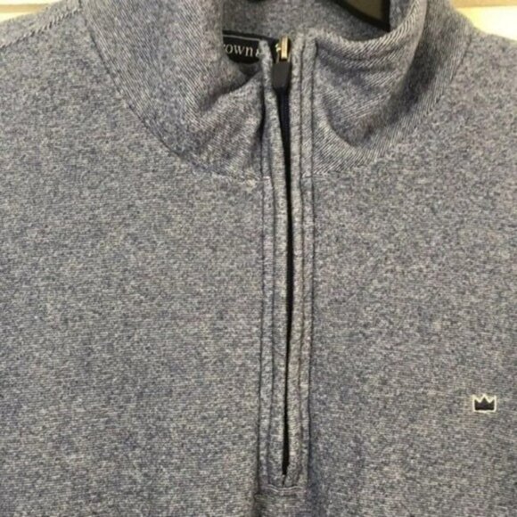 Crown‎ & Ivy Mens Pullover Sweater Quarter Zip Mock Neck Blue Casual - Picture 10 of 12